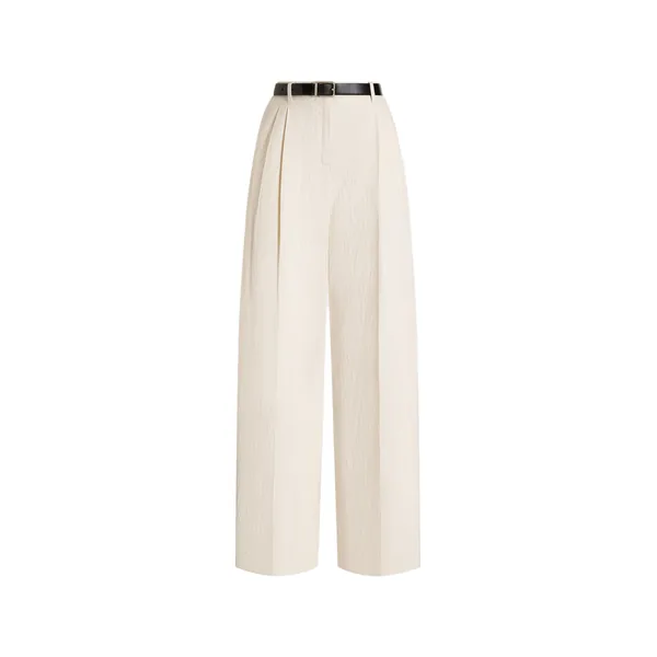 Rustic cotton and linen canvas trousers