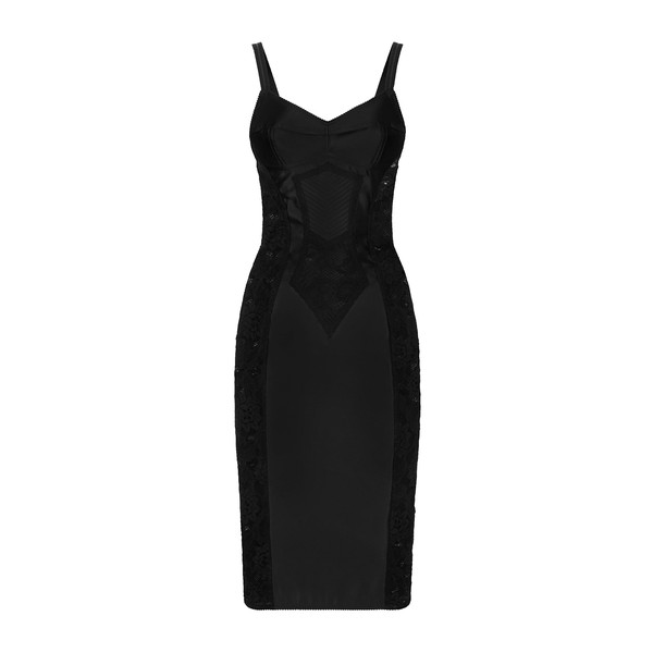 Dolce & Gabbana Satin and lace calf-length corset dress
