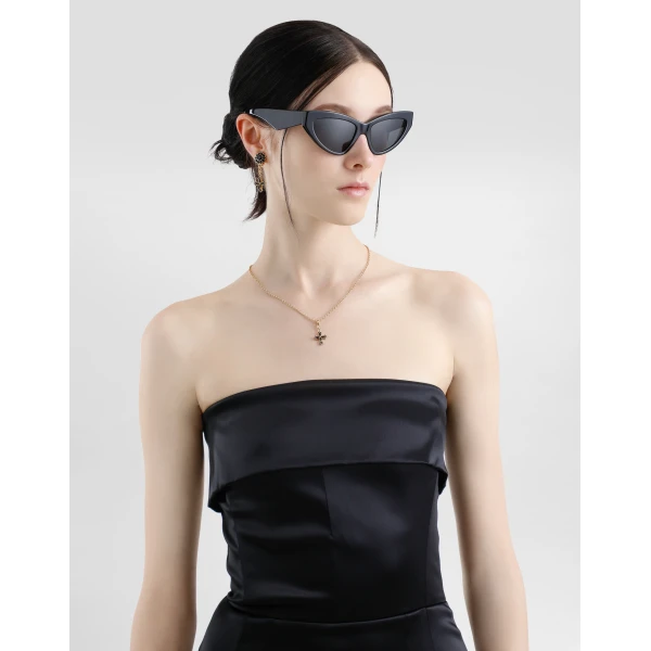 Dolce & Gabbana Satin calf-length corset sheath dress, view 5