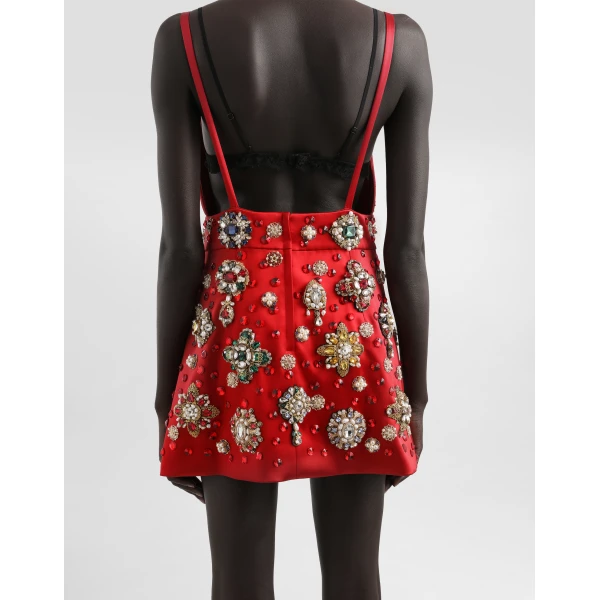 Dolce & Gabbana Satin dress with embroidery, view 5