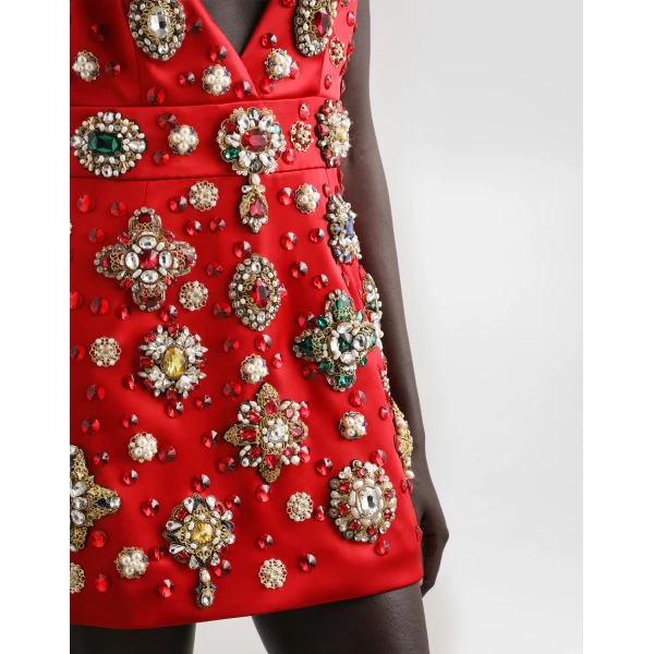 Dolce & Gabbana Satin dress with embroidery, view 6