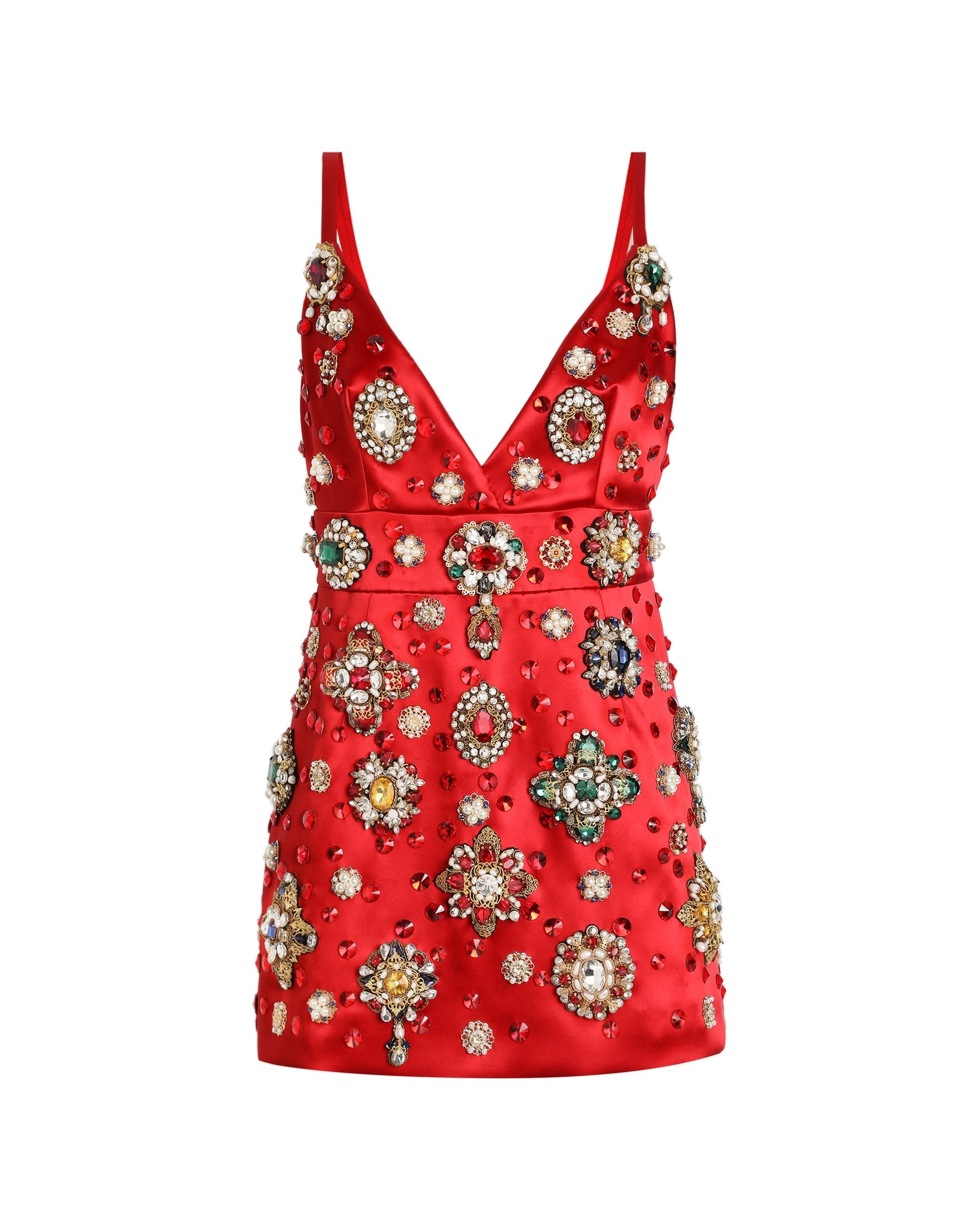 Dolce & Gabbana Satin dress with embroidery