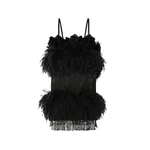 Dolce & Gabbana Satin dress with feathers