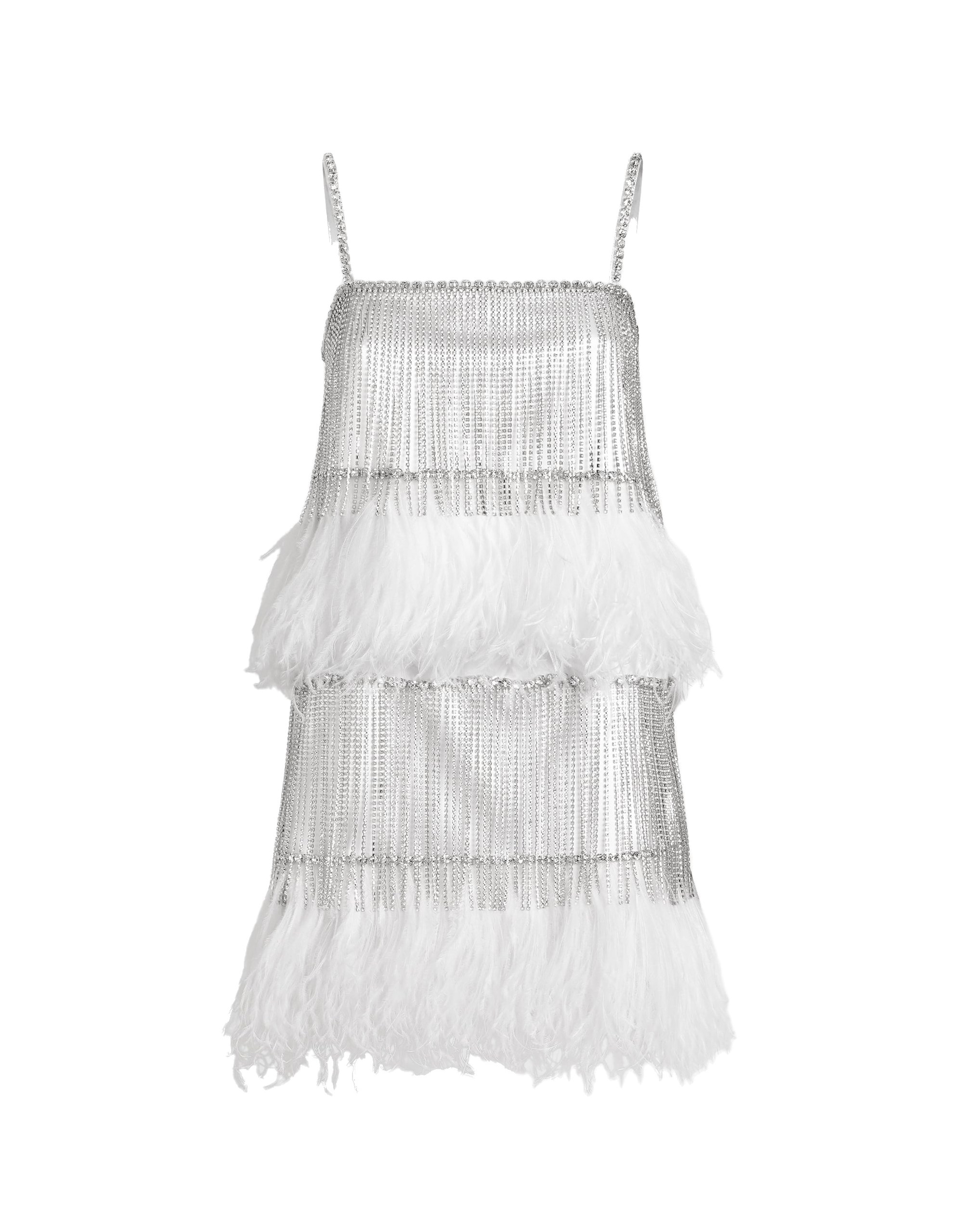 Dolce & Gabbana Satin dress with feathers