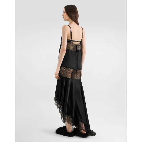 Dolce & Gabbana Satin dress with lace bands, view 3