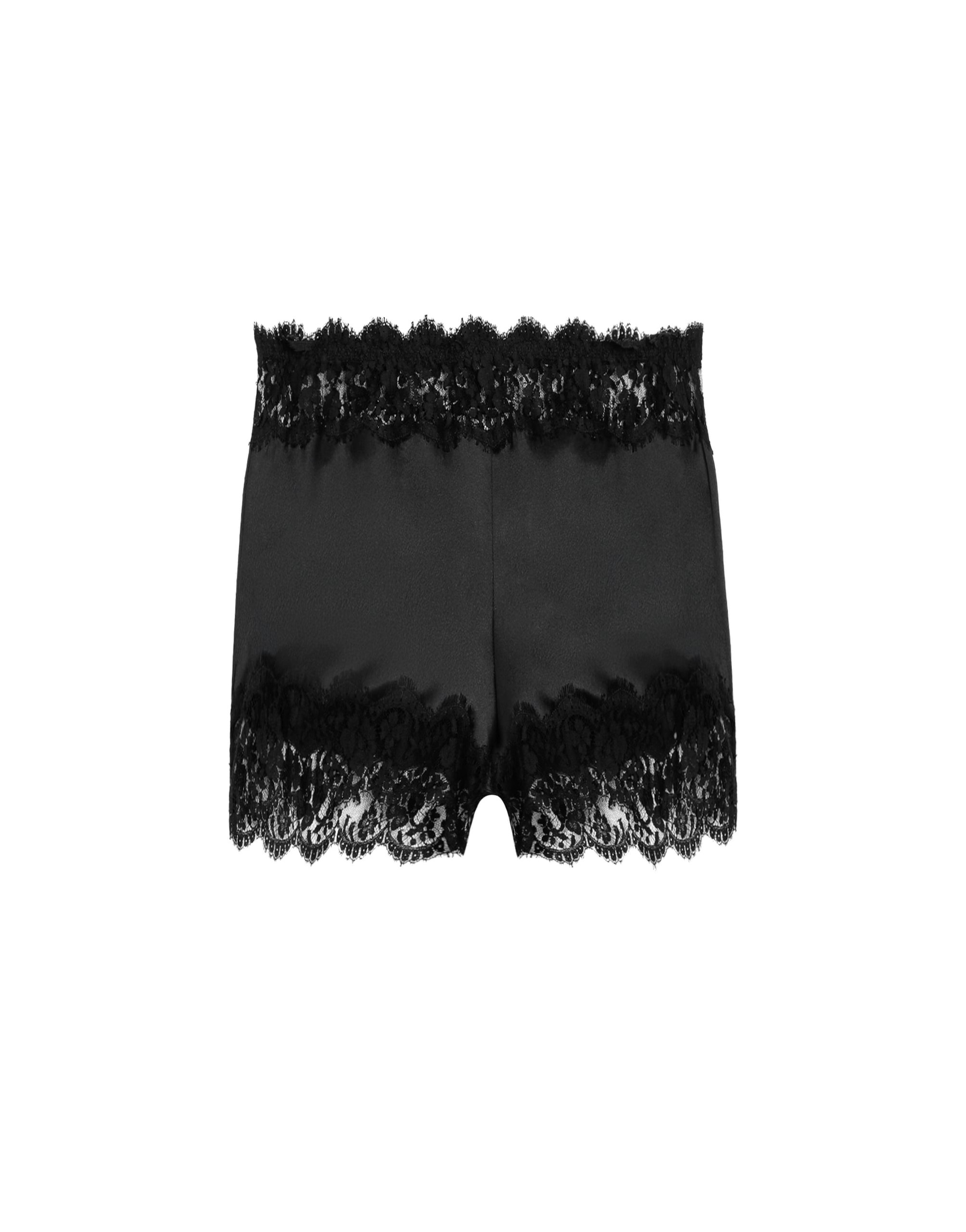 Dolce & Gabbana Satin lingerie shorts with lace detailing
