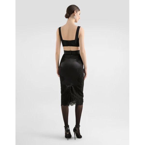 Dolce & Gabbana Satin midi skirt, view 3