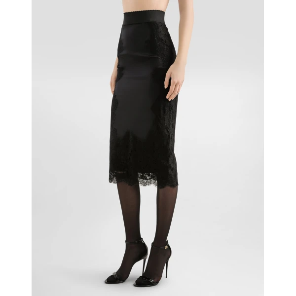 Dolce & Gabbana Satin midi skirt, view 4