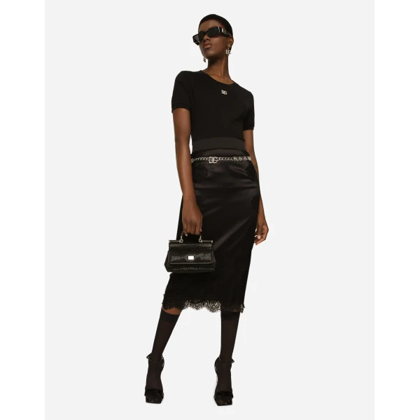 Dolce & Gabbana Satin midi skirt, view 6