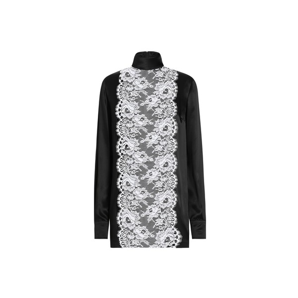 Dolce & Gabbana Satin sack top with lace shirt front