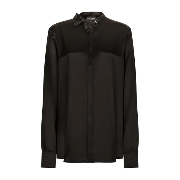 Dolce & Gabbana Satin shirt with bow-tie detailing