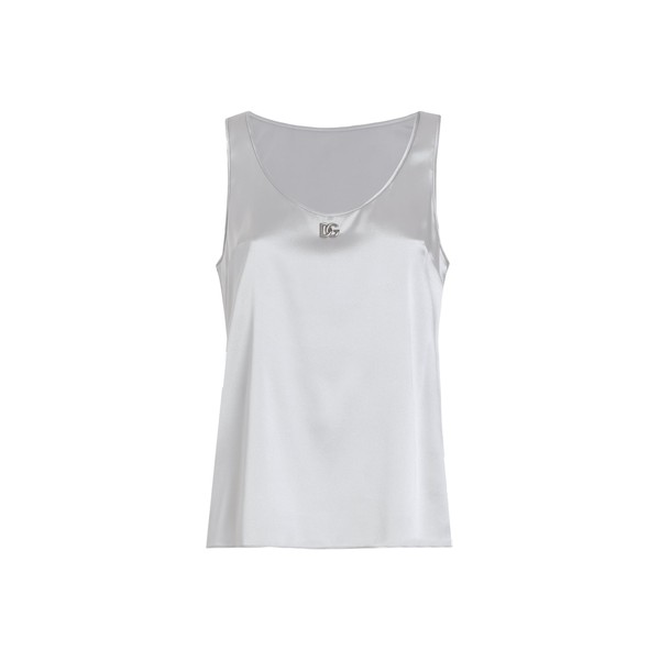 Dolce & Gabbana Satin tank top with DG logo pin