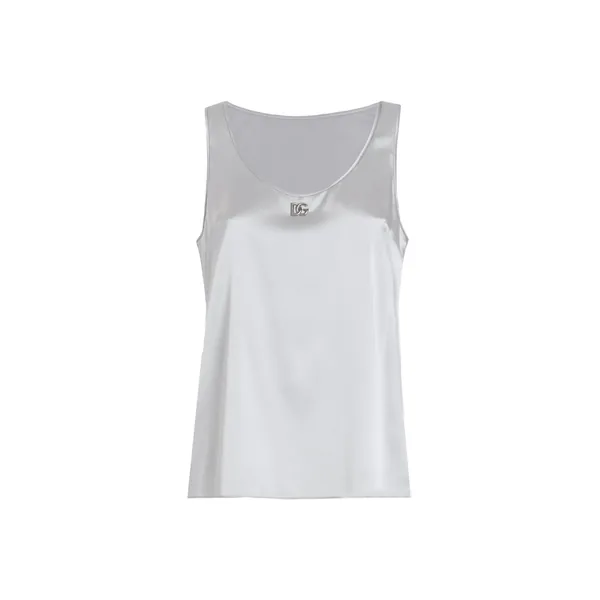 Dolce & Gabbana Satin tank top with DG logo pin