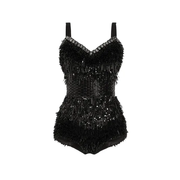 Dolce & Gabbana Sequined and micro-beaded bodysuit