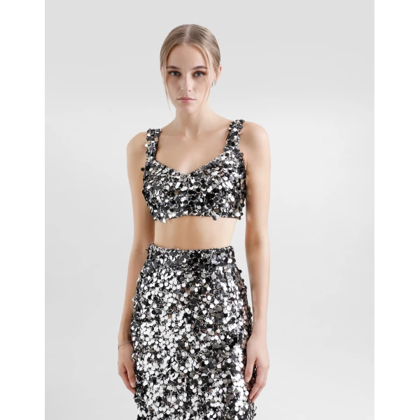Dolce & Gabbana Sequined bralette top, view 5