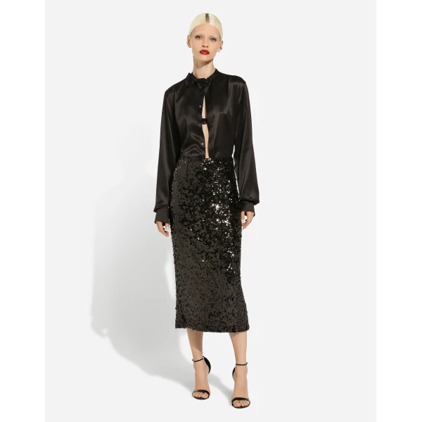 Dolce & Gabbana Sequined calf-length skirt, view 2