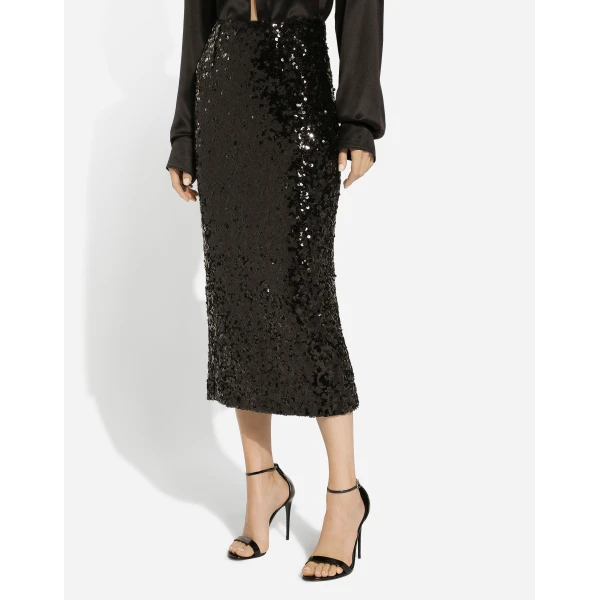 Dolce & Gabbana Sequined calf-length skirt, view 4