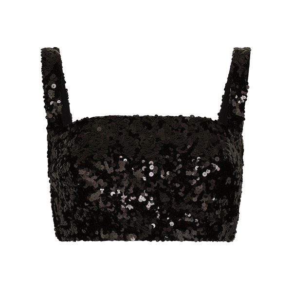 Dolce & Gabbana Sequined crop top with straps