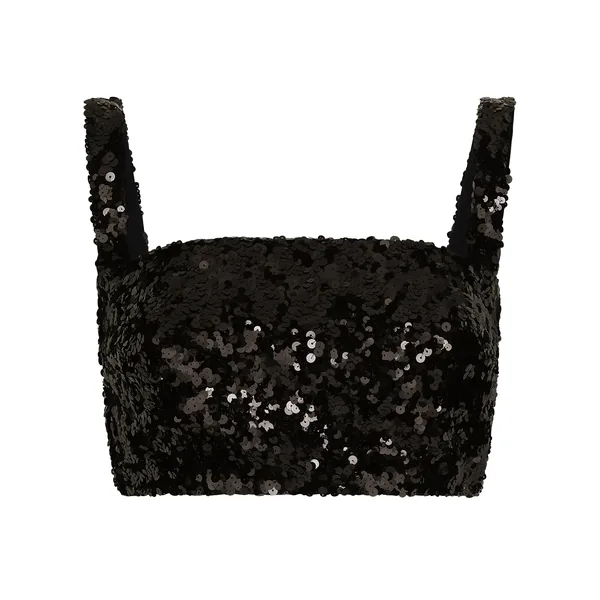 Dolce & Gabbana Sequined crop top with straps