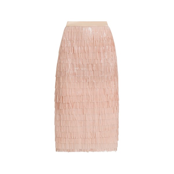 Dolce & Gabbana Sequined midi skirt with fringed embellishment