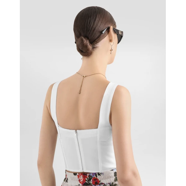 Dolce & Gabbana Shaper corset bustier in lace and jacquard Top, view 5