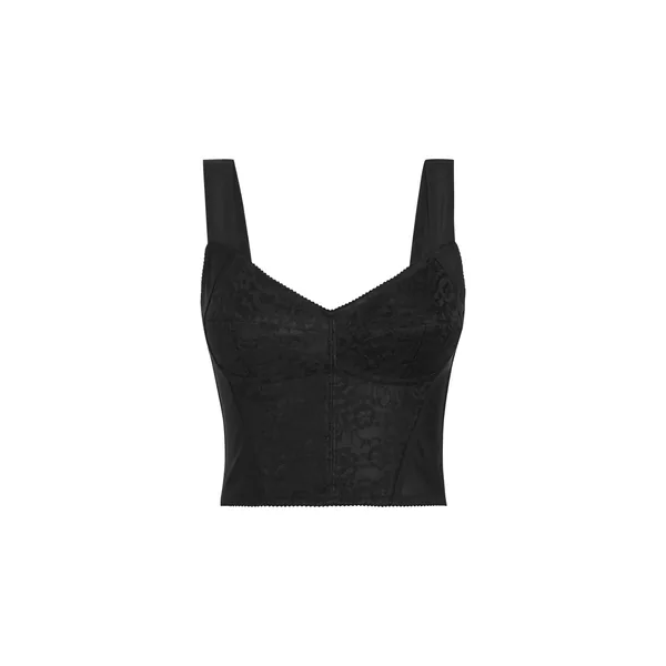 Dolce & Gabbana Shaper corset bustier top in jacquard and lace