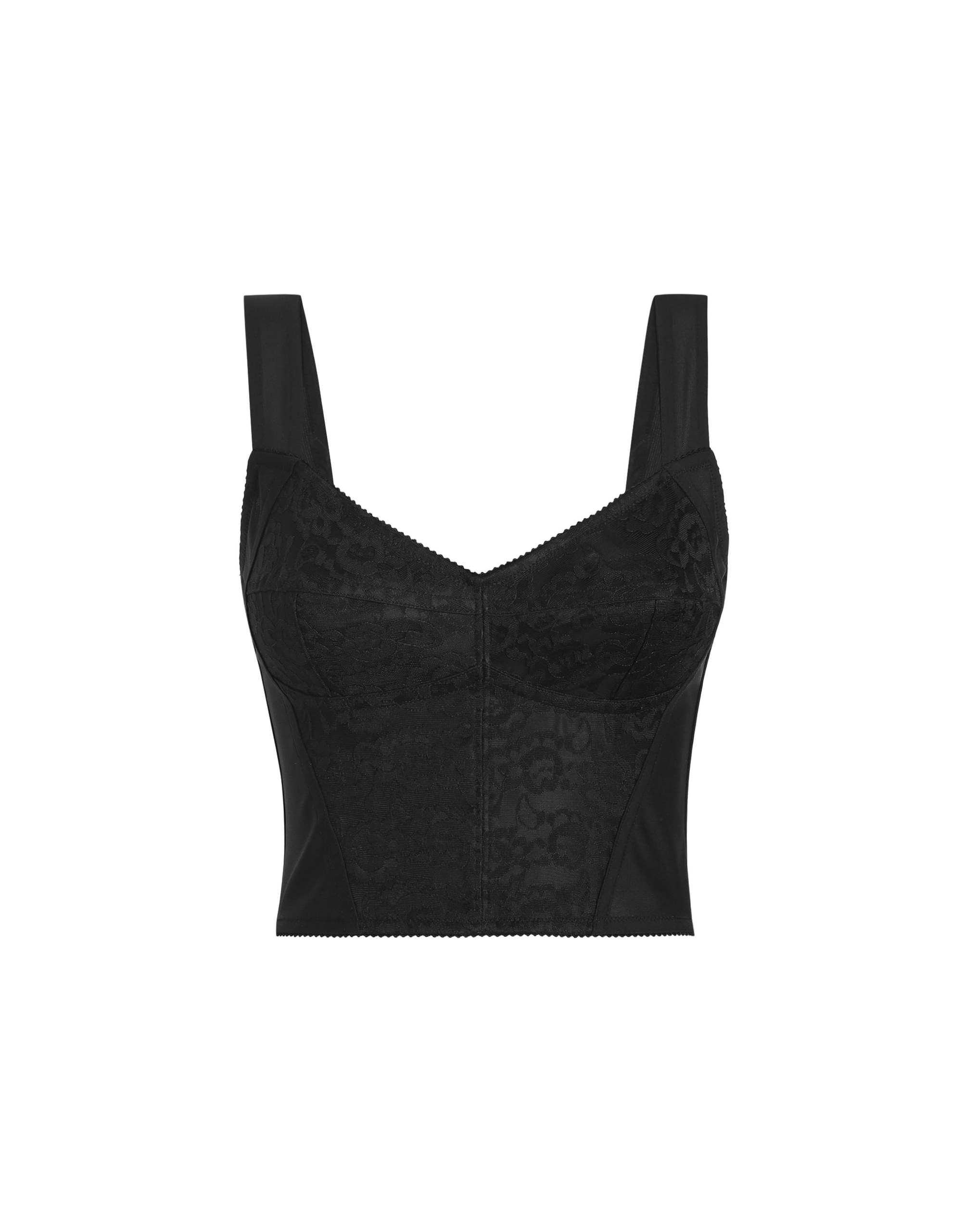 Dolce & Gabbana Shaper corset bustier top in jacquard and lace