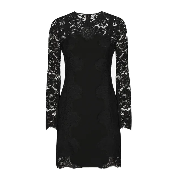 Dolce & Gabbana Short cordonetto lace dress with a jersey insert