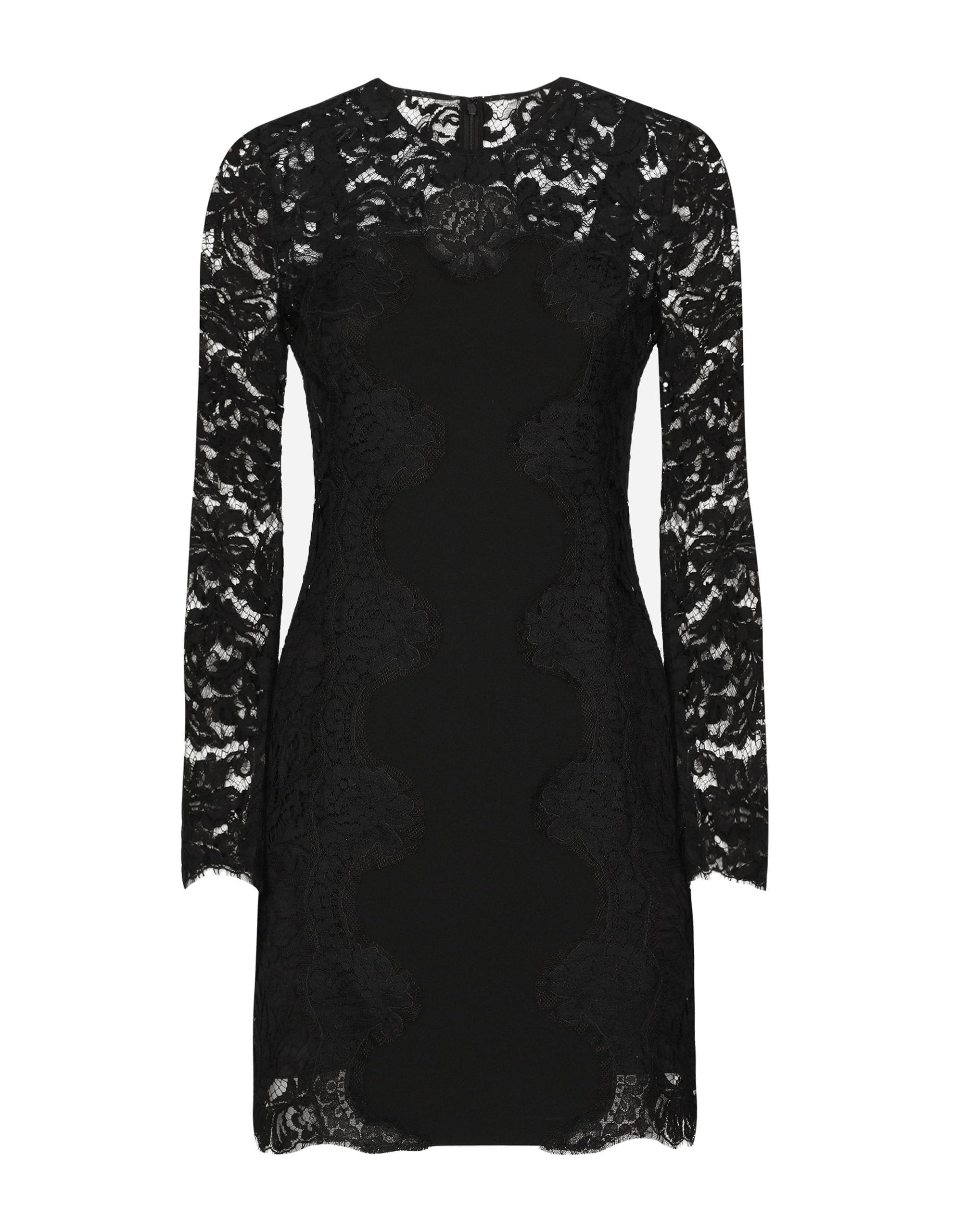 Dolce & Gabbana Short cordonetto lace dress with a jersey insert
