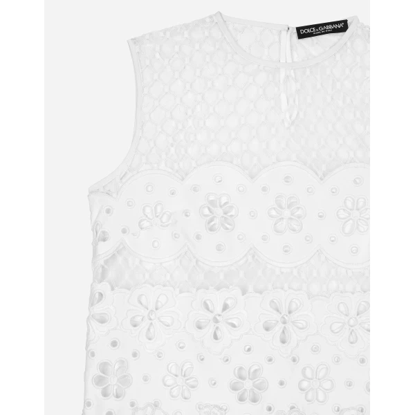 Dolce & Gabbana Short cotton dress with cut-out detailing, view 6