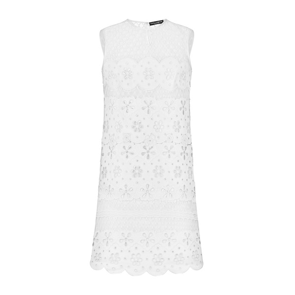 Dolce & Gabbana Short cotton dress with cut-out detailing