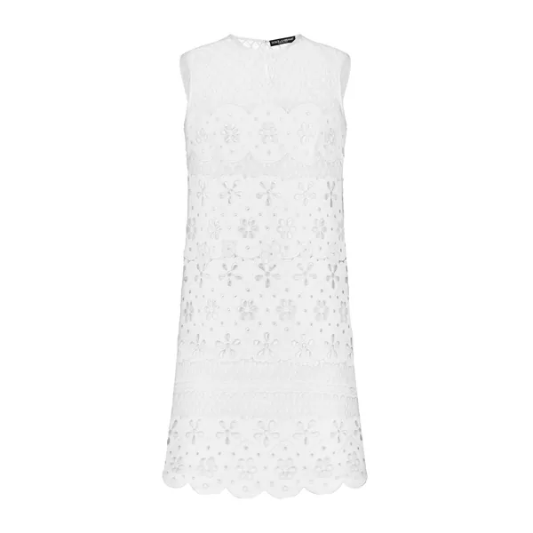 Dolce & Gabbana Short cotton dress with cut-out detailing