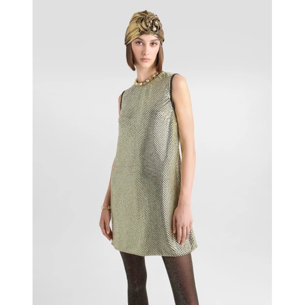 Dolce & Gabbana Short crystal mesh dress, view 4