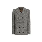 Dolce & Gabbana Short double-breasted coat in dotted wool blend