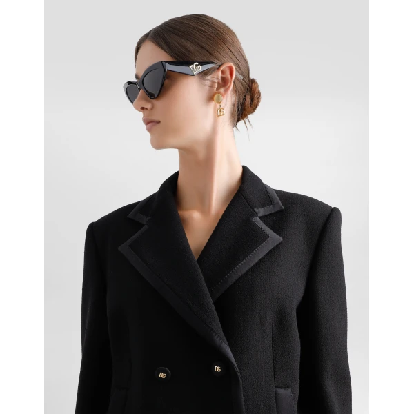 Dolce & Gabbana Short double-breasted wool crepe jacket, view 5