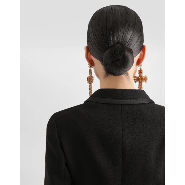 Dolce & Gabbana Short double-breasted wool crepe jacket, view 6