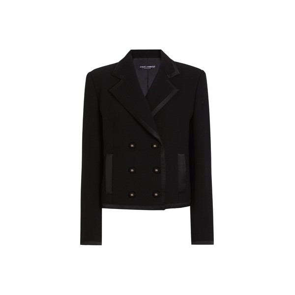 Dolce & Gabbana Short double-breasted wool crepe jacket