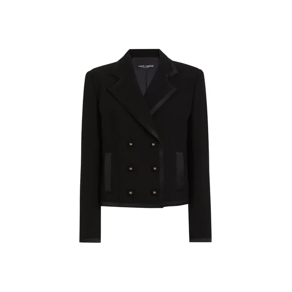 Dolce & Gabbana Short double-breasted wool crepe jacket
