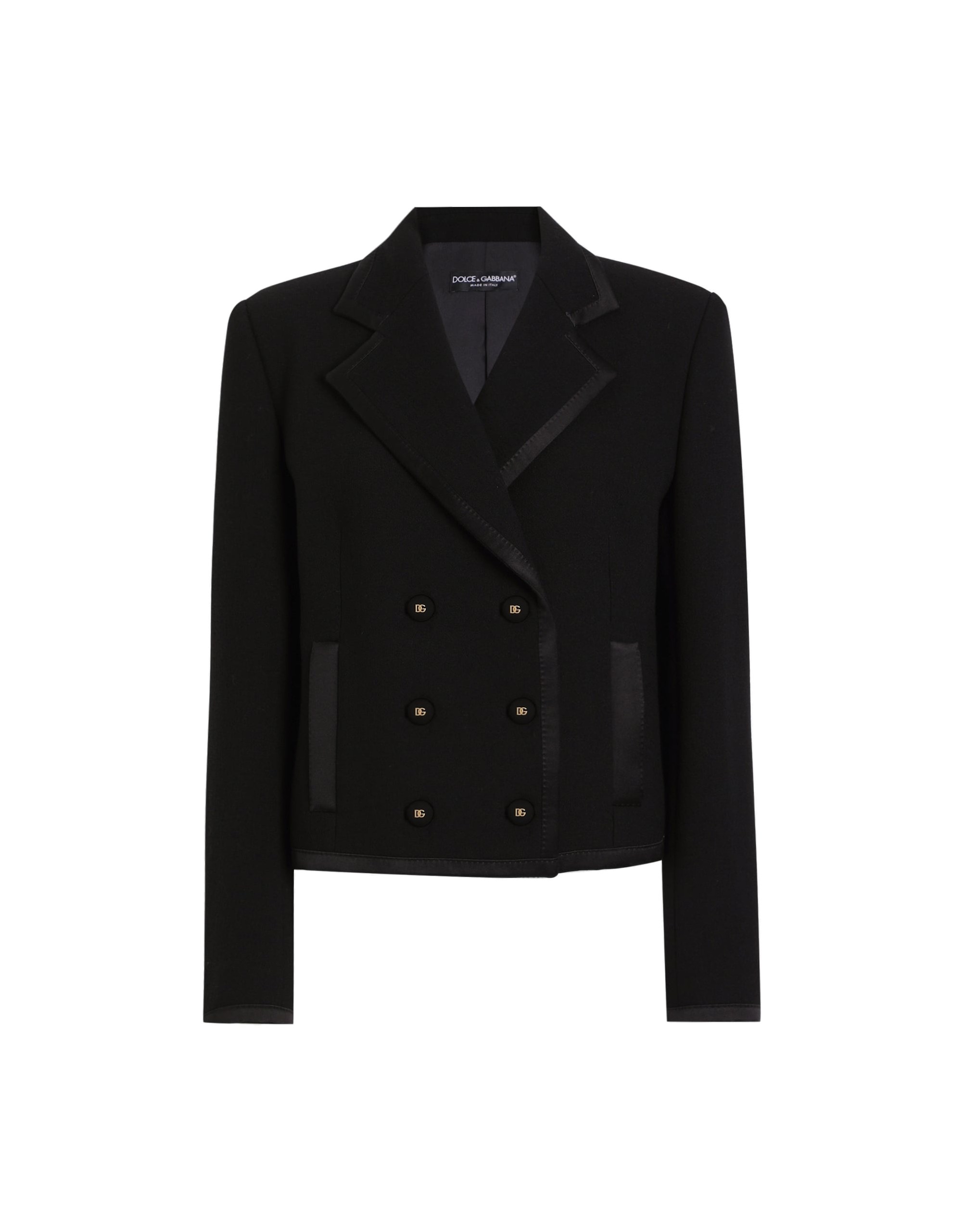 Dolce & Gabbana Short double-breasted wool crepe jacket
