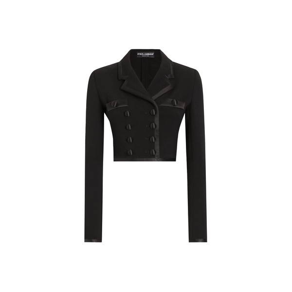 Dolce & Gabbana Short double-breasted wool crepe jacket