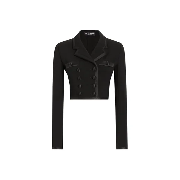 Dolce & Gabbana Short double-breasted wool crepe jacket