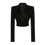 Dolce & Gabbana Short double-breasted wool gabardine tuxedo jacket