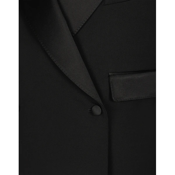 Dolce & Gabbana Short double-breasted wool gabardine tuxedo jacket, view 5