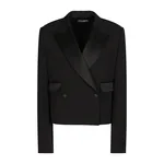 Dolce & Gabbana Short double-breasted wool gabardine tuxedo jacket
