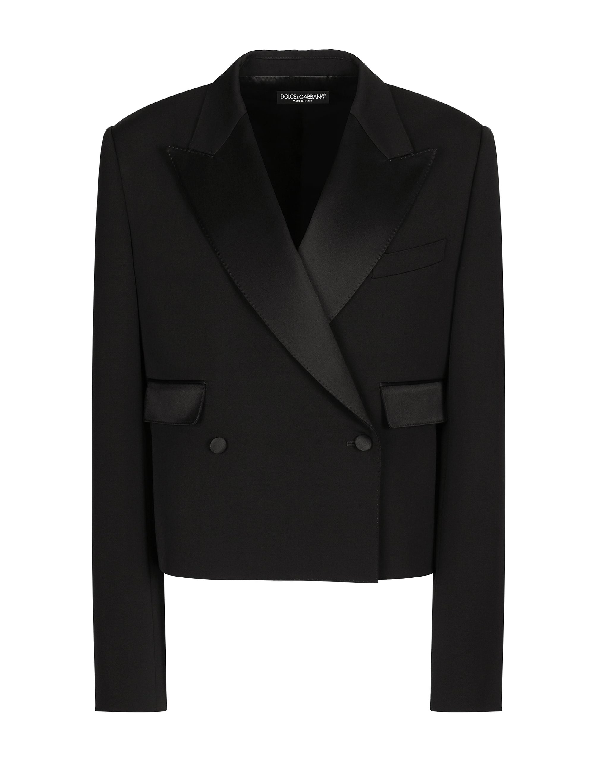 Dolce & Gabbana Short double-breasted wool gabardine tuxedo jacket