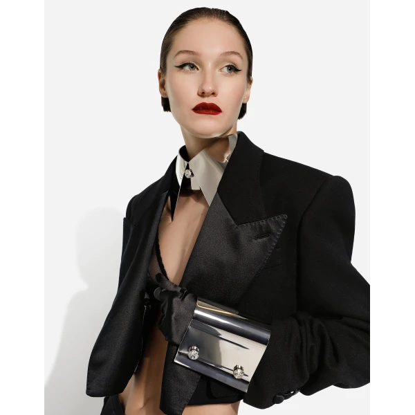 Dolce & Gabbana Short double wool tuxedo jacket, view 6