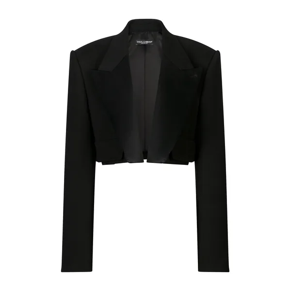 Dolce & Gabbana Short double wool tuxedo jacket