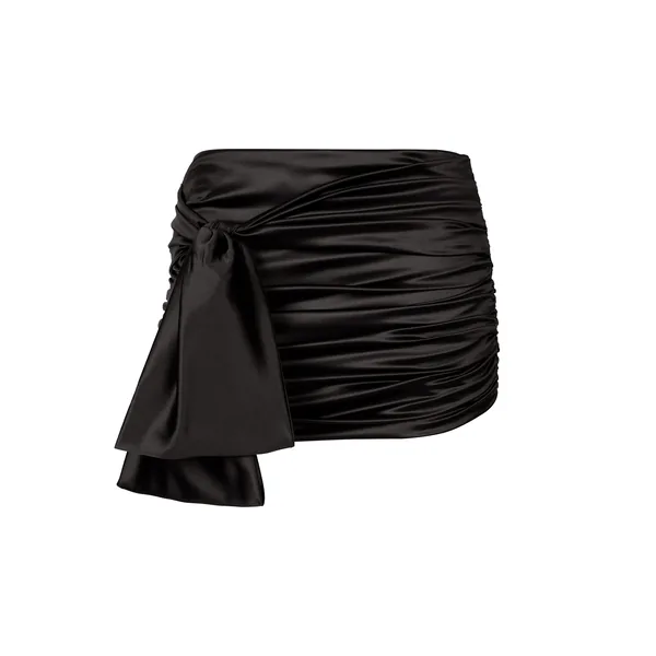 Dolce & Gabbana Short draped satin skirt with side bow