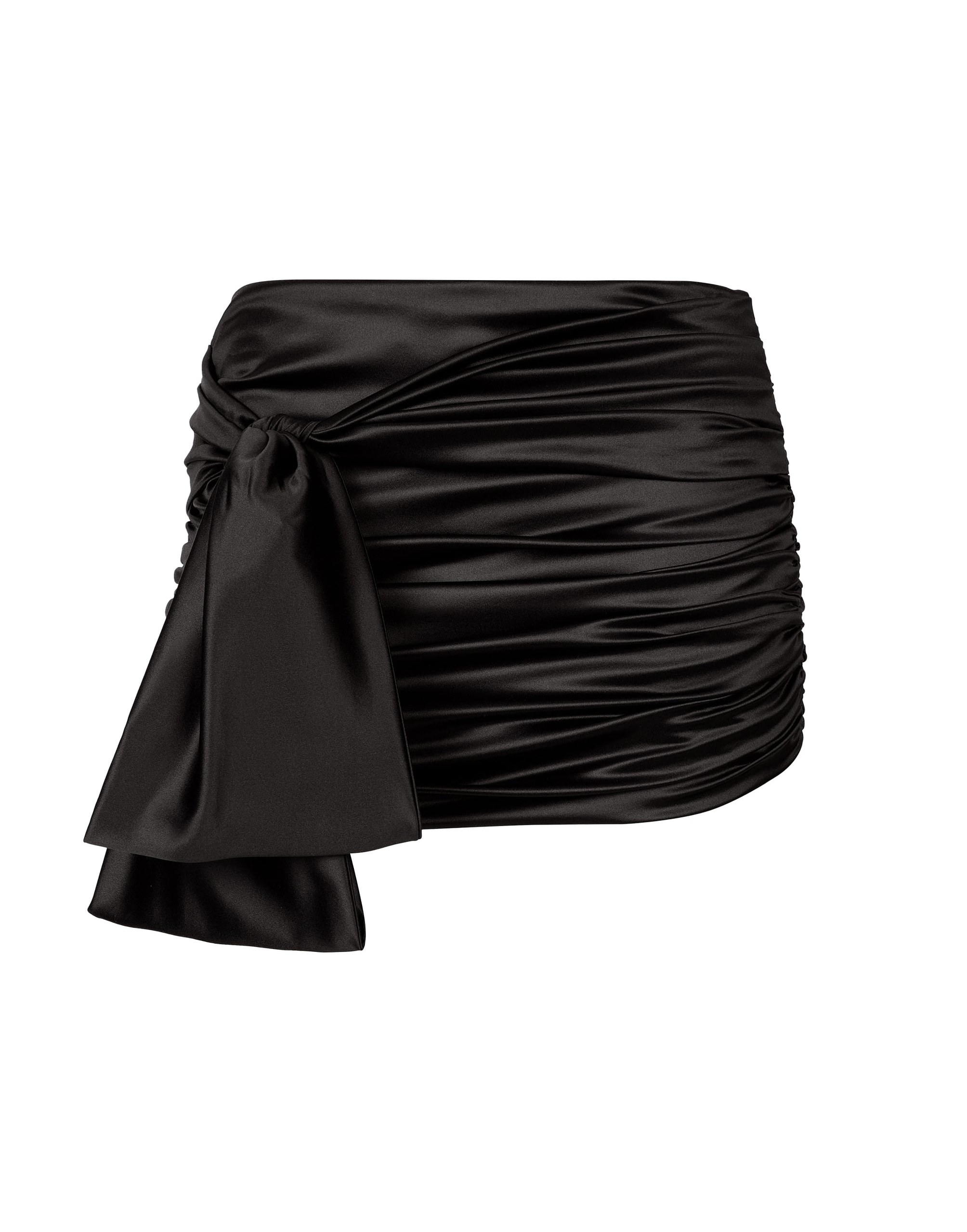 Dolce & Gabbana Short draped satin skirt with side bow