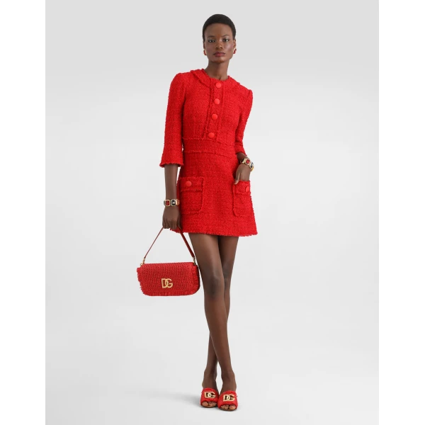 Dolce & Gabbana Short dress in rachel tweed, view 2